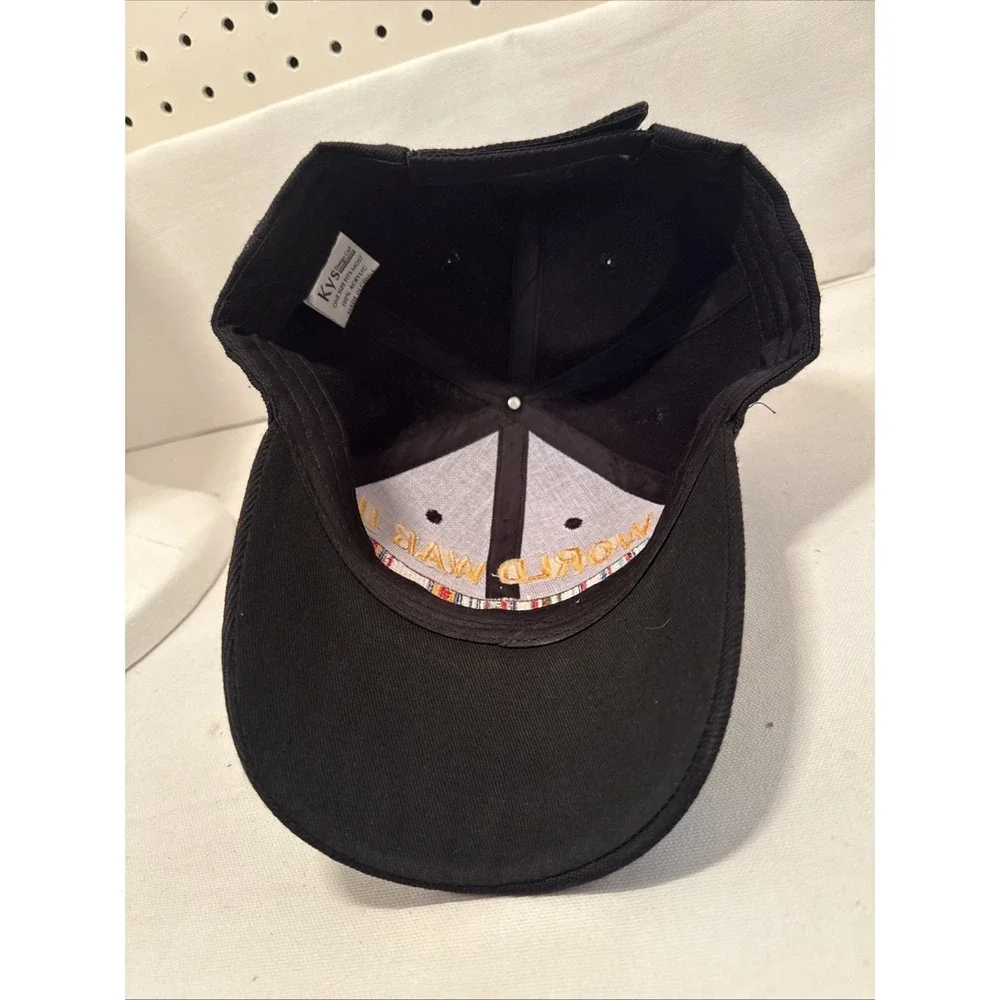 World War II Veteran Baseball Cap Hat One-Size Adjustable Embroidered Black